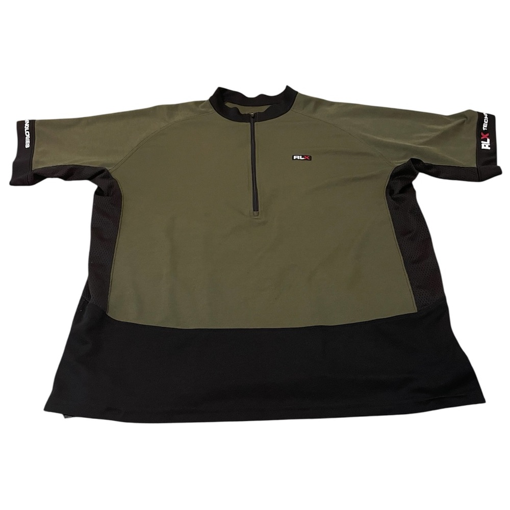 Polo Ralph Lauren RLX Cycling Black Jersey Men Medium 1/4 Zip Elite XL